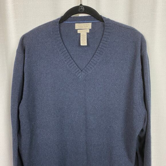 Banana Republic Dark Blue Angora Cashmere Blend Long Sleeve Sweater Sz.L - Picture 2 of 9